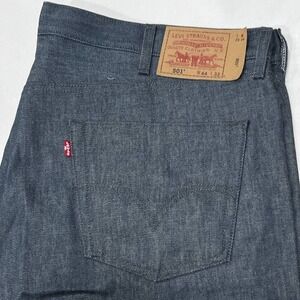 Levis 501 Jeans Men Blue Indigo Raw Denim Straight Button Fly Denim Size 46X32